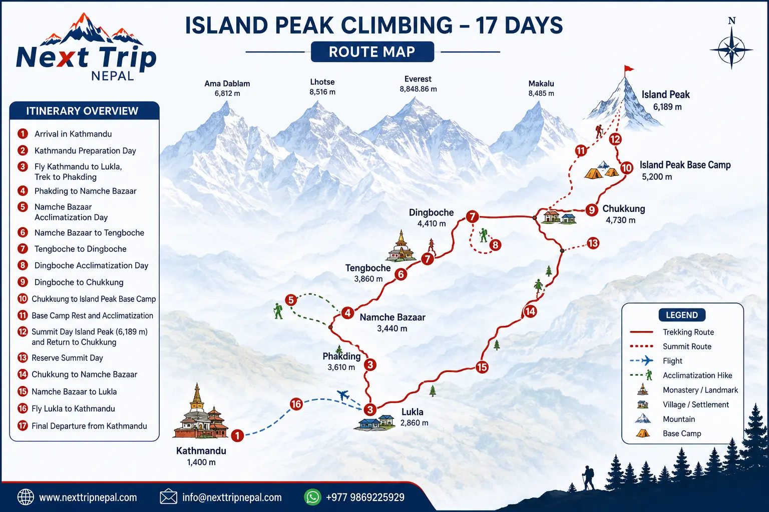 Island Peak Climbing Map