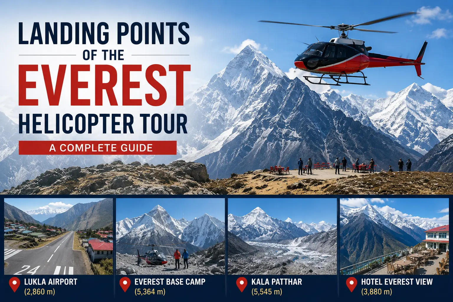 Landing Points of the Everest Helicopter Tour