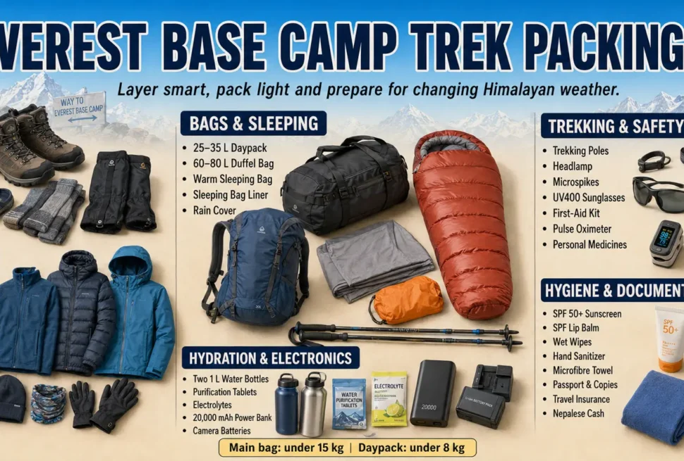 Everest Base camp Trek Packing List