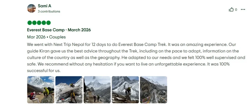 Everest Base Camp trek reviews
