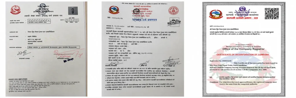 Government registered trekking company Nepal