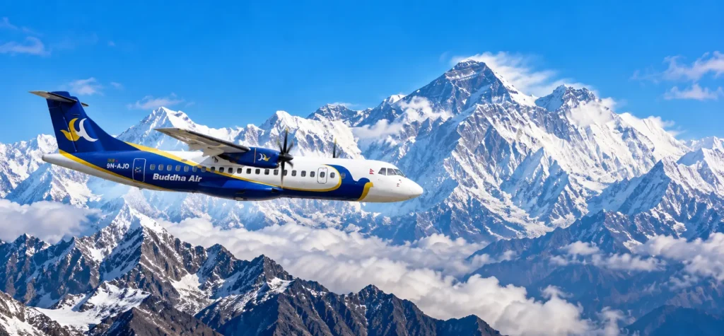 Buddha Air Over Mount Everest