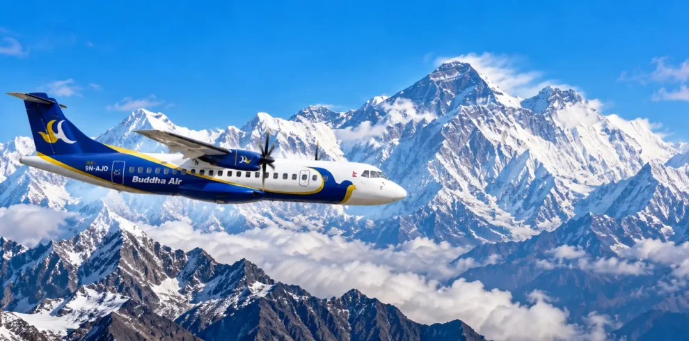 Buddha Air Over Mount Everest