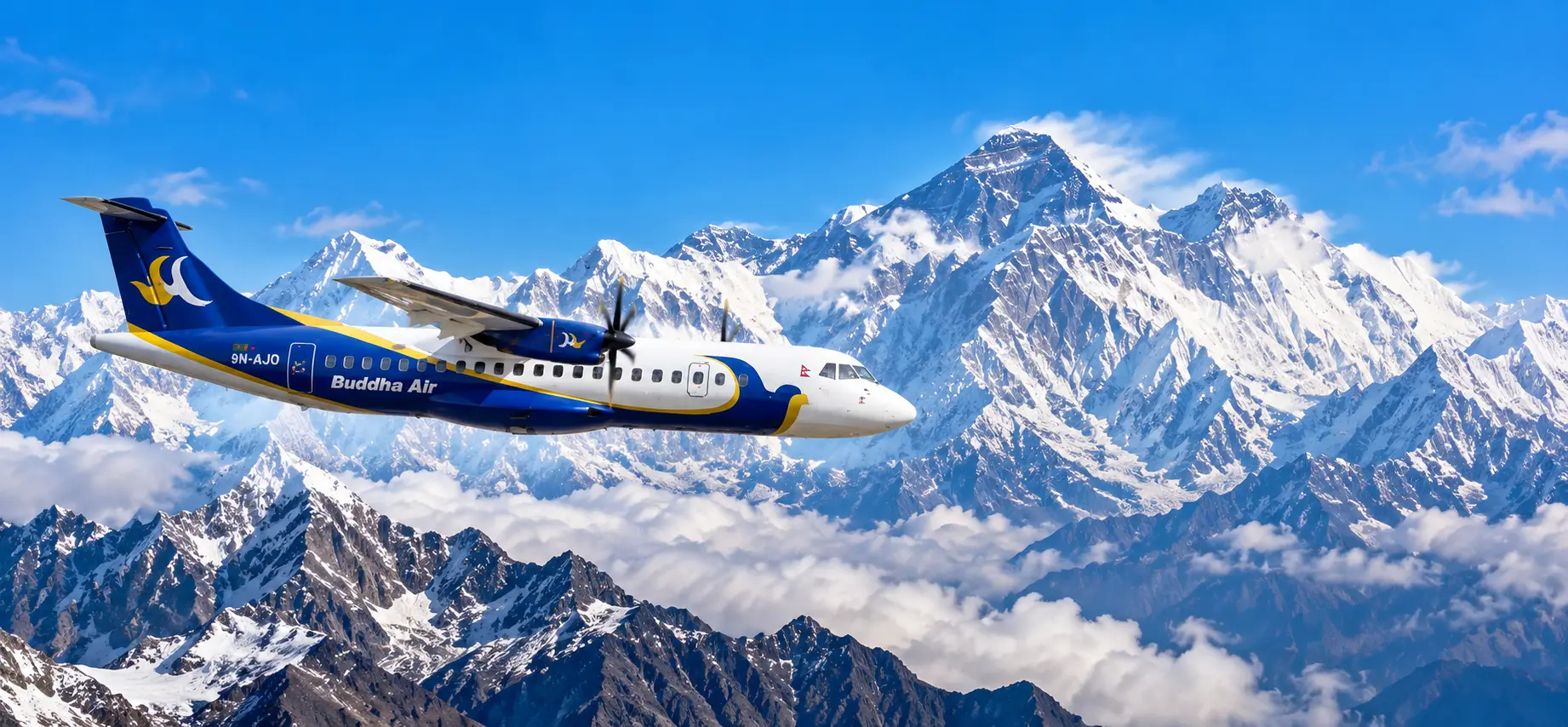 Buddha Air Over Mount Everest