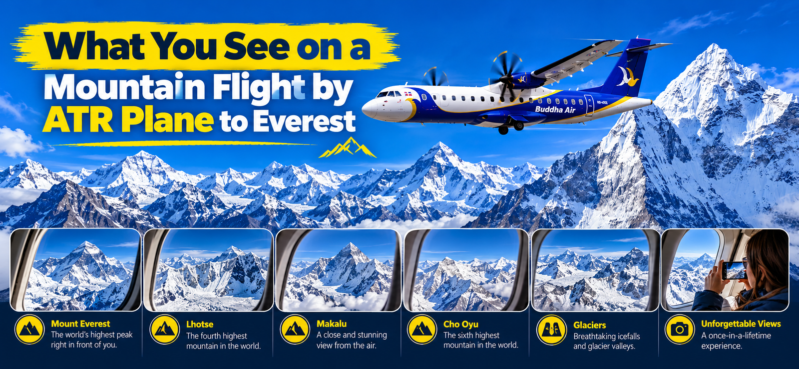 What You See on a Mountain Flight by ATR Plane to Everest