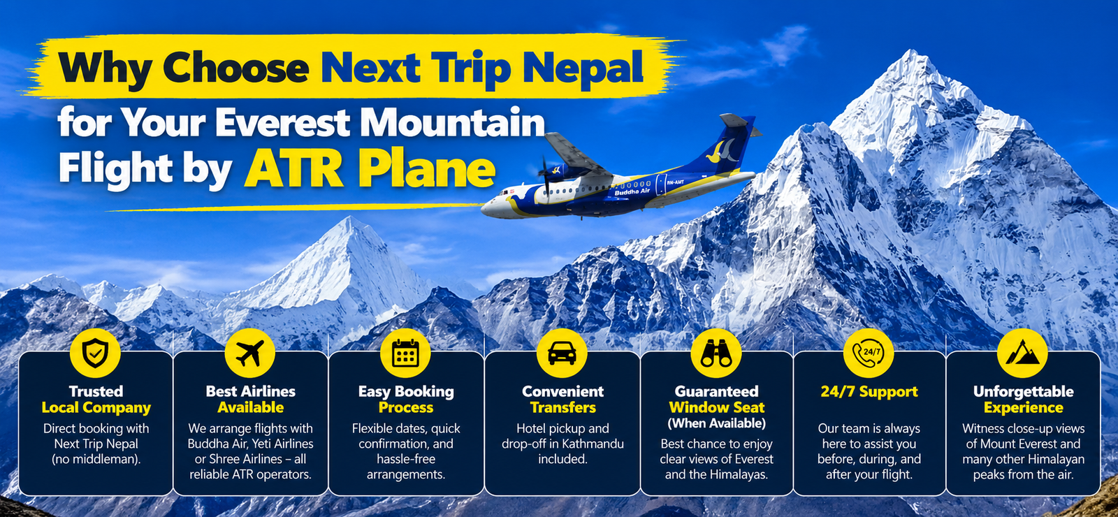 Why Choose Next Trip Nepal for Your Everest Mountain Flight by ATR Plane